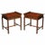 Brown Curved Mahogany and Leather Top End Tables with Greek Key Reliefs - a Pair For Sale - Image 8 of 8