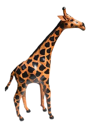 Tall African Papier-Mâché Giraffe With Leather Ears