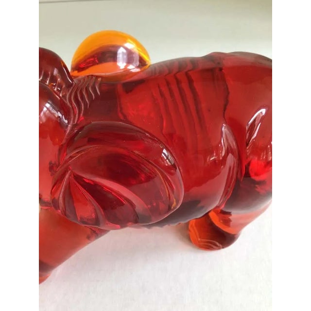 Modern 1960s Red Lucite Elephant For Sale - Image 3 of 11