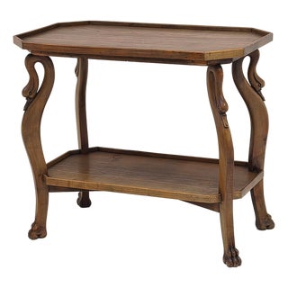 Vintage Art Deco Art Nouveau Console Table with Swans and Lions Claws, 1940s For Sale