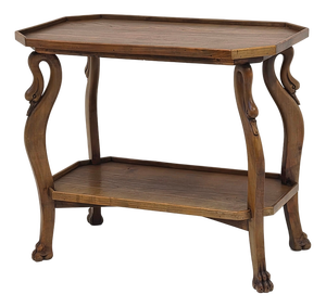 Vintage Art Deco Art Nouveau Console Table with Swans and Lions Claws, 1940s