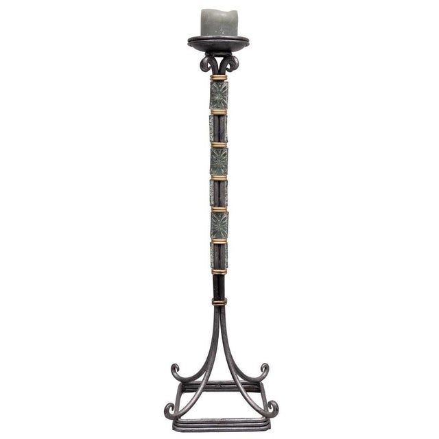 Wrought Iron Candleholder with Beads, Denmark, 1970s For Sale - Image 9 of 10