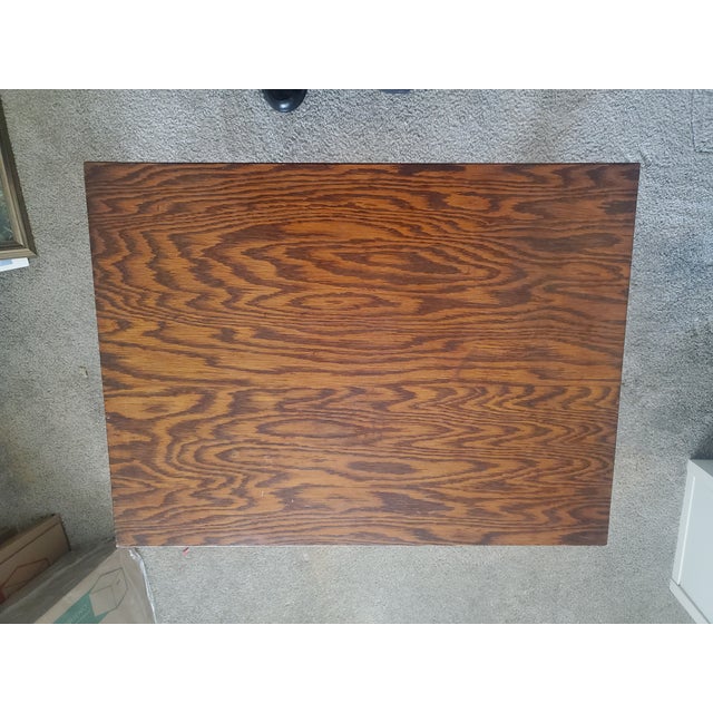 Brown Antique Rolling Tilt Top Adjustable Height Bedside Surgical Table For Sale - Image 8 of 17