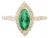 Marquise Cut Emerald Halo Set 18k Gold Engagement Ring Size 6 For Sale