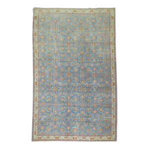 Zabihi Collection Blue Antique Persian Tabriz Rug