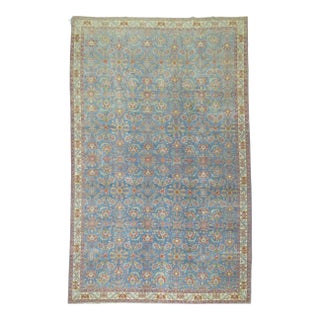 Zabihi Collection Blue Antique Persian Tabriz Rug - 8' x 12'5" For Sale