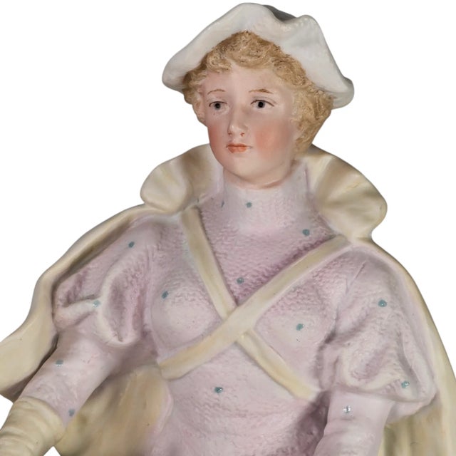 Late 20th Century Gebruder Heubach Young Lady at a Ship’s Steering Wheel Figurine For Sale - Image 5 of 10