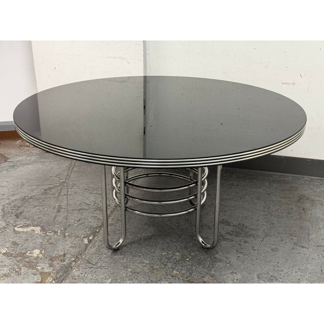 Late 20th Century Attribute to Donald Deskey French Art Deco Table + Eight Chairs Set For Sale In San Francisco - Image 6 of 12