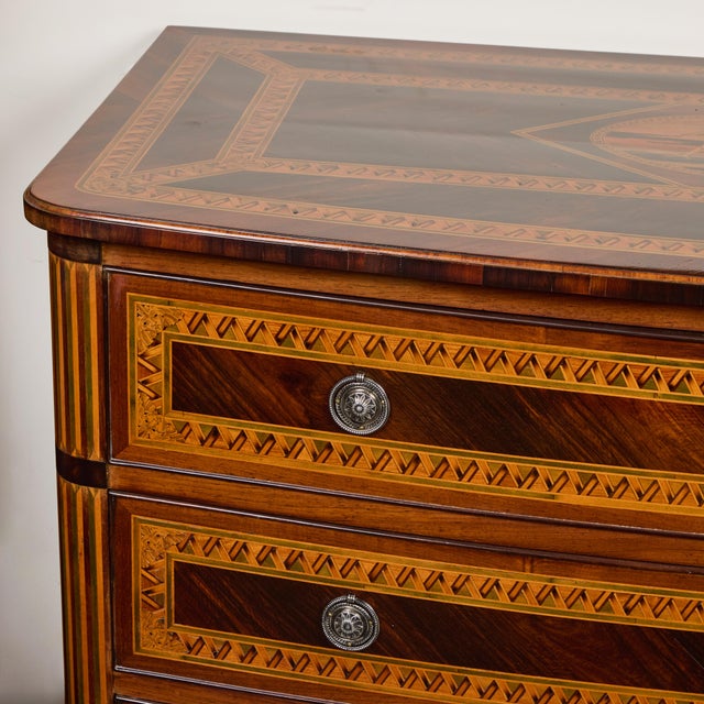 Antique Italian Walnut and Pecan Inlaid Chest of Drawers For Sale In Los Angeles - Image 6 of 10