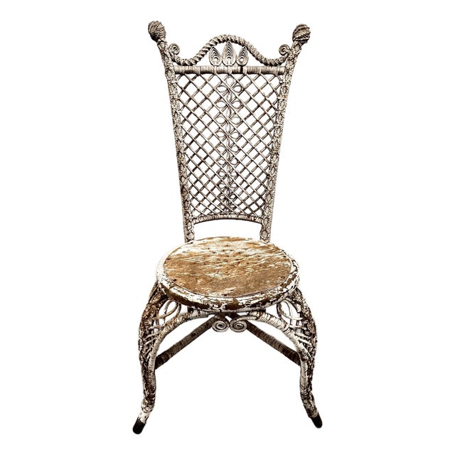 Late 19th Century Antique Victorian Heywood Brothers/Heywood Wakefield Rattan & Wicker Portrait Chair For Sale