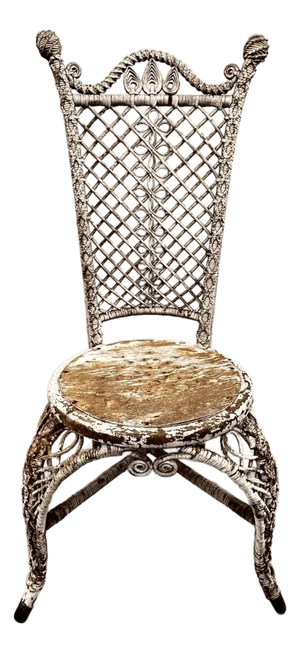 Late 19th Century Antique Victorian Heywood Brothers/Heywood Wakefield Rattan & Wicker Portrait Chair