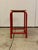 Vintage danish Industrial Stool red Metal Tube, and Wooden Seat