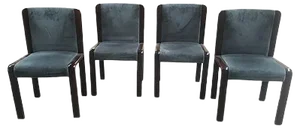 Italian Mahogany Chairs, 1970s, Set of 4