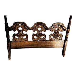 Hacienda Style Queen Size Headboard - Solid Pecan Wood and Oak - Circa 1970s For Sale