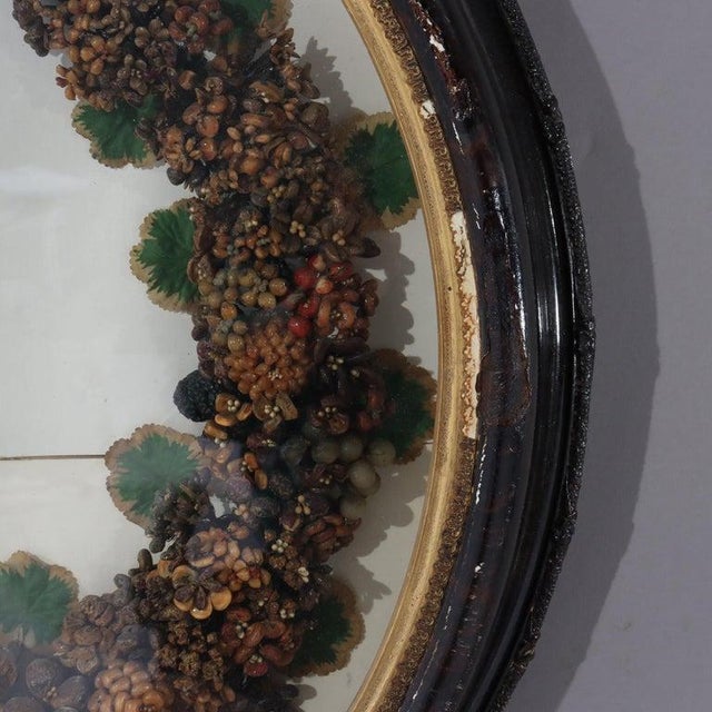 Antique Victorian Shadow Box Wall Hanging With Wax Wreath, Circa 1900 For Sale - Image 6 of 7