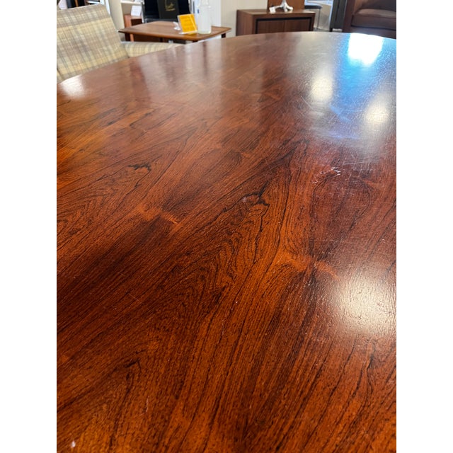 Vintage Knoll International Oval Rosewood Dining Table With Chrome Pedestal For Sale - Image 10 of 14