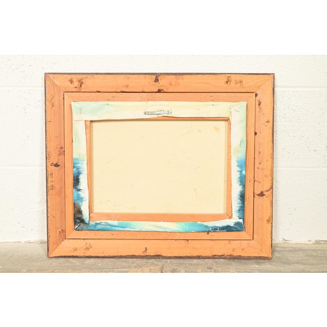 Original Signed A. Kirkham Framed Oil Painting on Canvas of Crashing Waves For Sale - Image 14 of 15