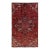 Vintage Handmade Heriz Red Medallion Wool Rug 5'7" X 9'3" For Sale