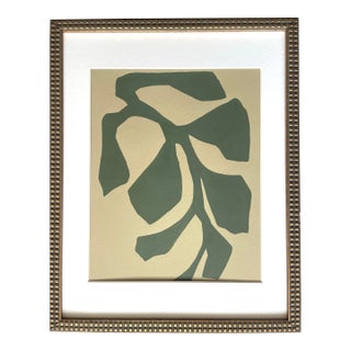 2026 "Edera" Abstract Minimalist Botanical Painting on Cotton Paper by Artist r.k. Red For Sale