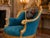 Teal 1900s French Louis XVI Blue/Green/Teal Velvet Sofa Set-5 Pc For Sale - Image 8 of 18