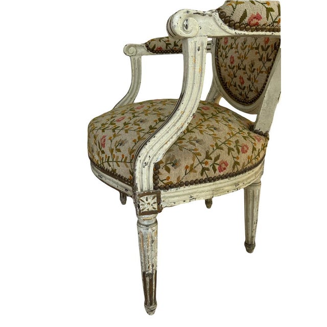 Beige Louis XVI Armchairs, 1900s, Set of 2 For Sale - Image 8 of 13