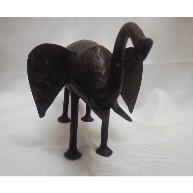 Mid 20th Century African Bronze Elephant Sculpture Art For Sale - Image 9 of 16