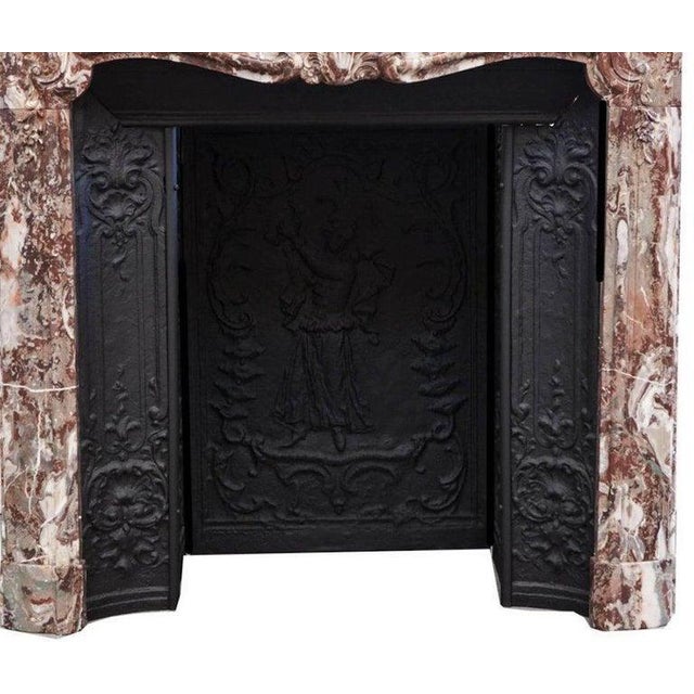 18th Century Parisian Louis XV Marble Fireplace For Sale - Image 4 of 8