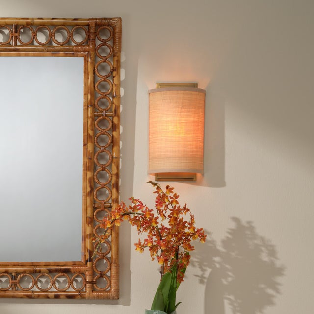 Tan Jamie Young Riley Wall Sconce in Raffia For Sale - Image 8 of 10