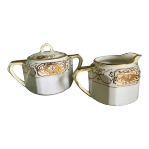 Early 20th Century Hollywood Regency Sugar & Creamer