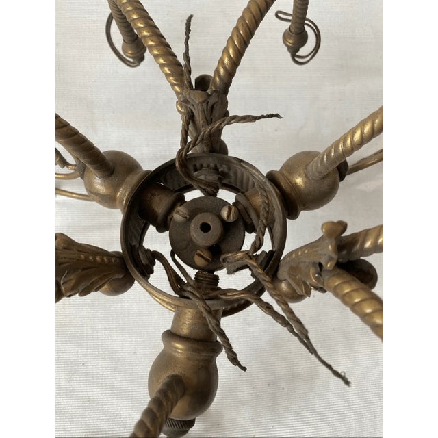 Mid 20th Century Vintage Spanish Style Chandelier Center Upper Part For Sale - Image 5 of 10