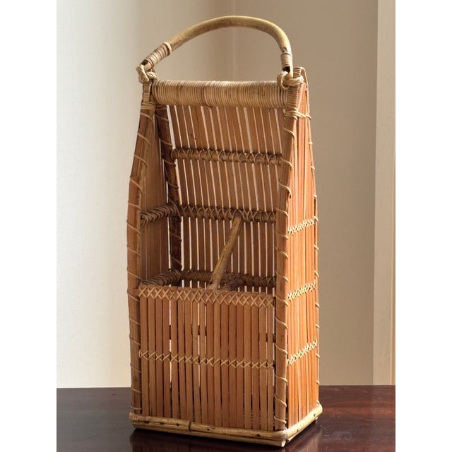 Mid-20th Century Bamboo & Rattan Wine Caddy For Sale - Image 11 of 15