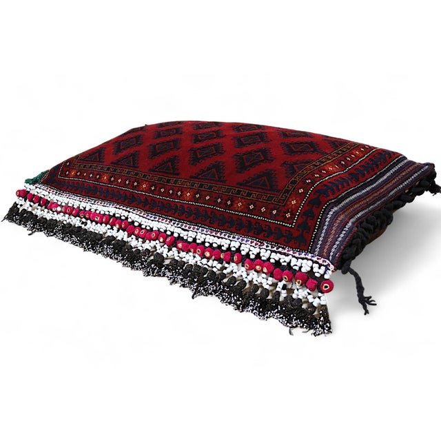 Vintage Afghan Nomad Rug Seat Cushion Cover, 1970s For Sale - Image 6 of 18