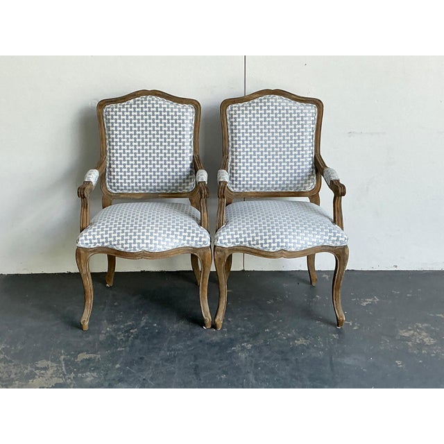 Vintage Louis XV Style Carved Wood Armchairs For Sale - Image 4 of 15