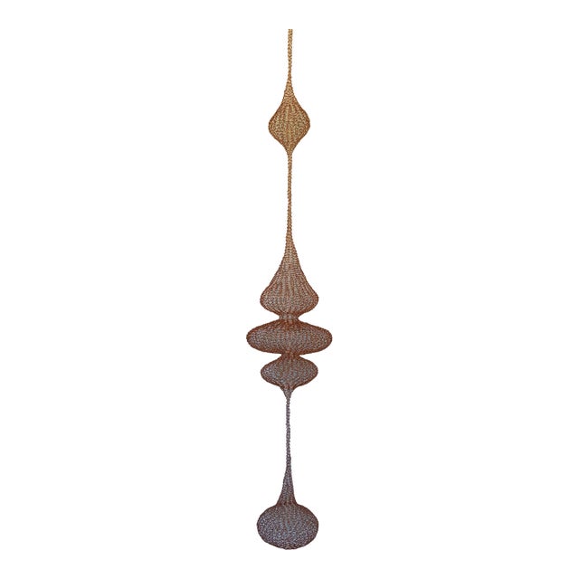 Large Handwoven Copper Wire Sculpture in the Style of Ruth Asawa #23 For Sale