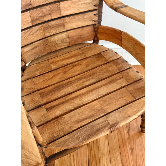 Midcentury Folk Art Southwestern Chair With Leather and Bentwood, Circa 1960s For Sale - Image 11 of 15