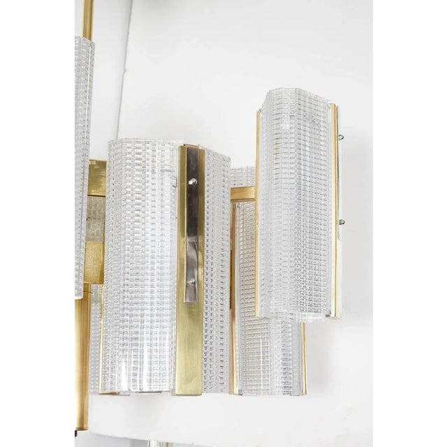 J.T. Kalmar Kalmar Modernist Brass and Glass Ten-Arm Austrian Chandelier For Sale - Image 4 of 12