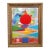 Vintage Acrylic Abstract Painting on Canvas in Ornate Golden Frame For Sale