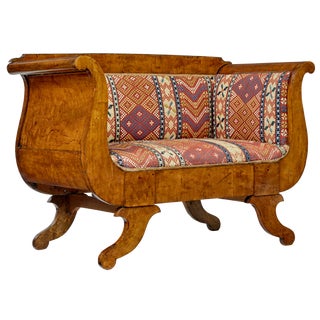 Small 19th Century Empire Swedish Birch Sofa, 1860s For Sale
