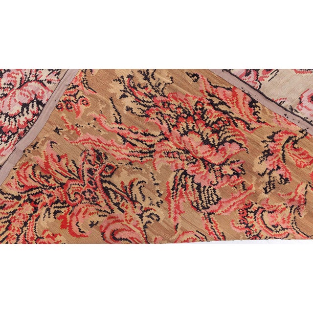 Vintage Bessarabian Flat-Weave Wool Rug  Vibrant Rococo Revival with Pixelated Charm For Sale In New York - Image 6 of 8