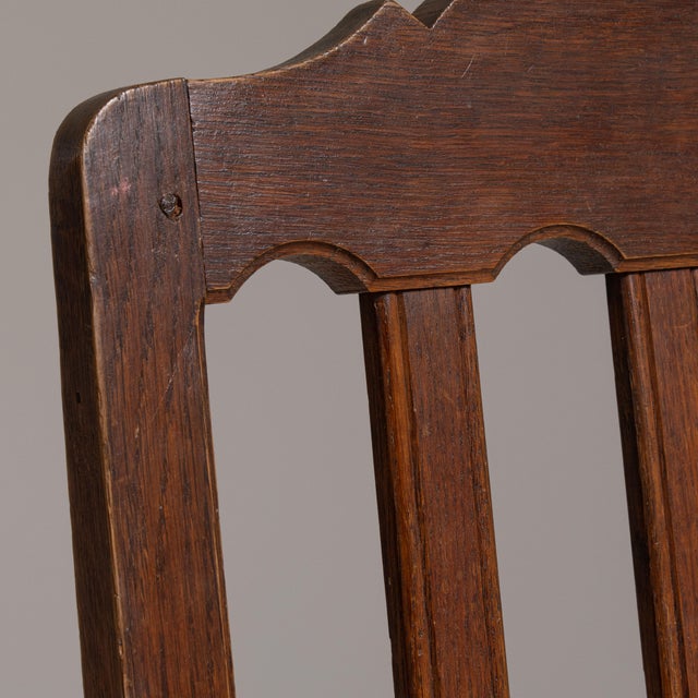 Chestnut Set of Six Early 20th Century French Chestnut Brown Renaissance Oak Dining Chairs For Sale - Image 8 of 15