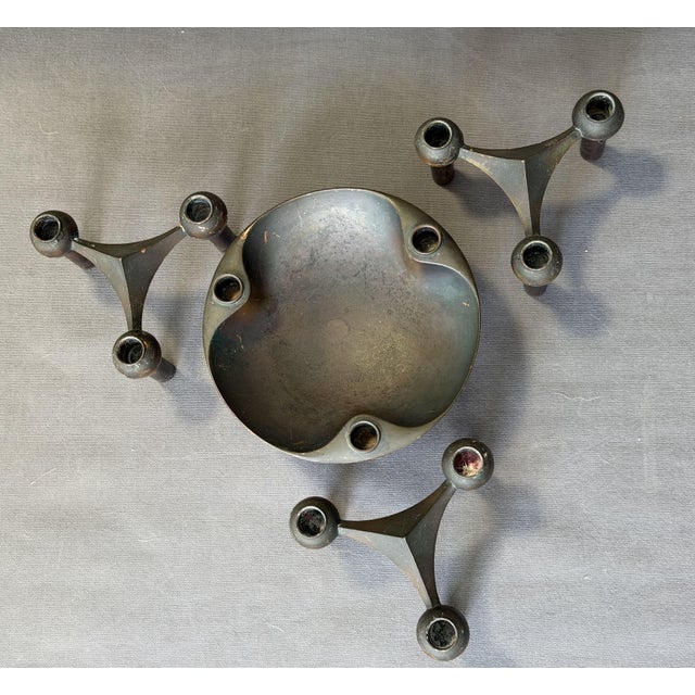 Vintage German Candlesticks by Fritz Nagel for BMF, 1960, Set of 4 For Sale - Image 10 of 11