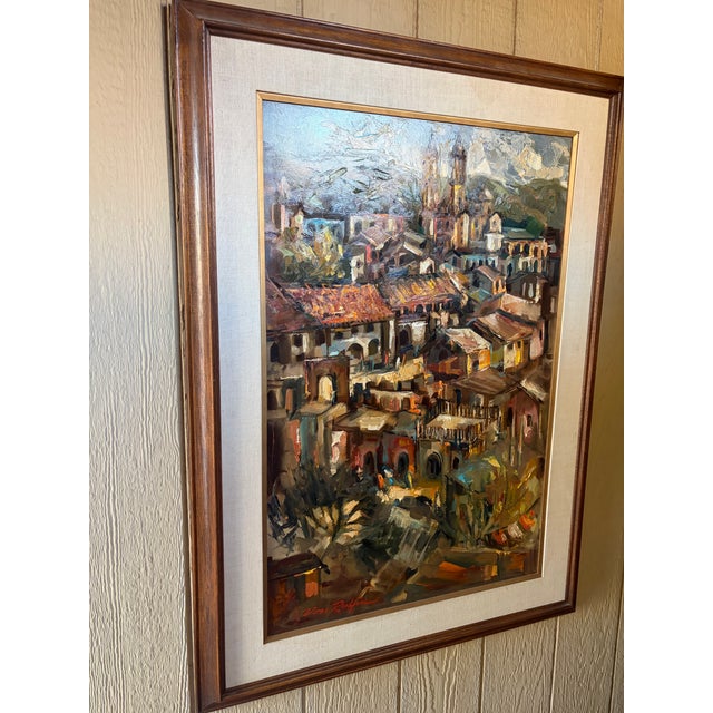 Impressionist Large Mid-Century Impressionist "Colonial Cityscape" Oil Painting by Don Ruffin For Sale - Image 3 of 10