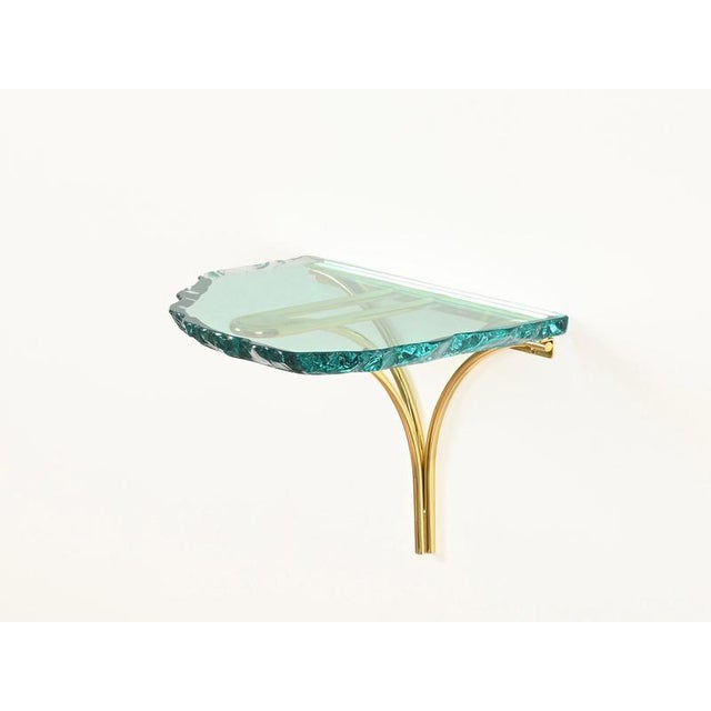 Fontana Arte Nightstands in Turquoise Glass by Max Ingrand for Fontana Arte, Italy, 1960s, Set of 2 For Sale - Image 4 of 18