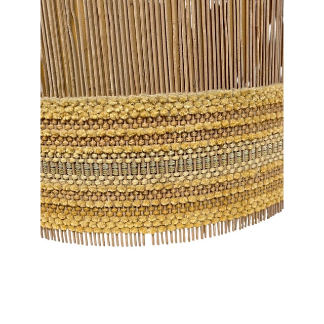 Brown Mid 20th Century Pair Maria Kipp Woven Wood and Fiber Lampshades For Sale - Image 8 of 11