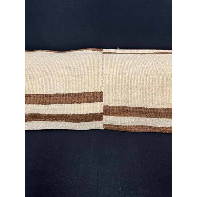Contemporary Turkish Hemp Pillow Cushion Natural Beige Brown Cushion Cover 14x45 For Sale - Image 3 of 4