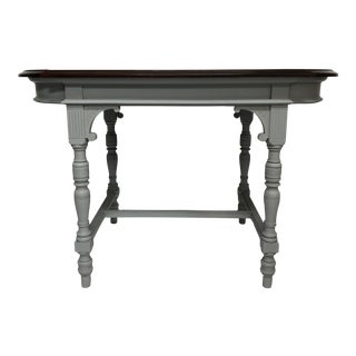 19th Century Italian Polished Rosewood Veneer on Top With Painted Wood Base For Sale