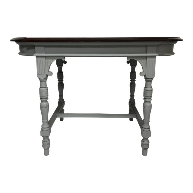 19th Century Italian Polished Rosewood Veneer on Top With Painted Wood Base For Sale