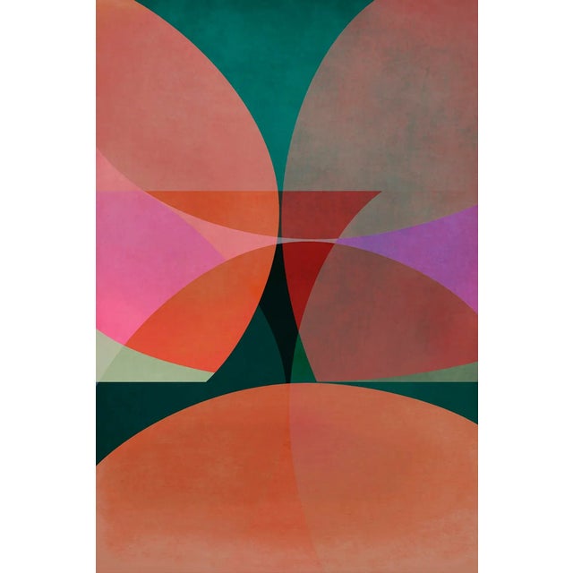 Not Yet Made - Made To Order Geometric Art Prints Triptych 3pc Set Red Orange Green by Angela Cameron For Sale - Image 5 of 5