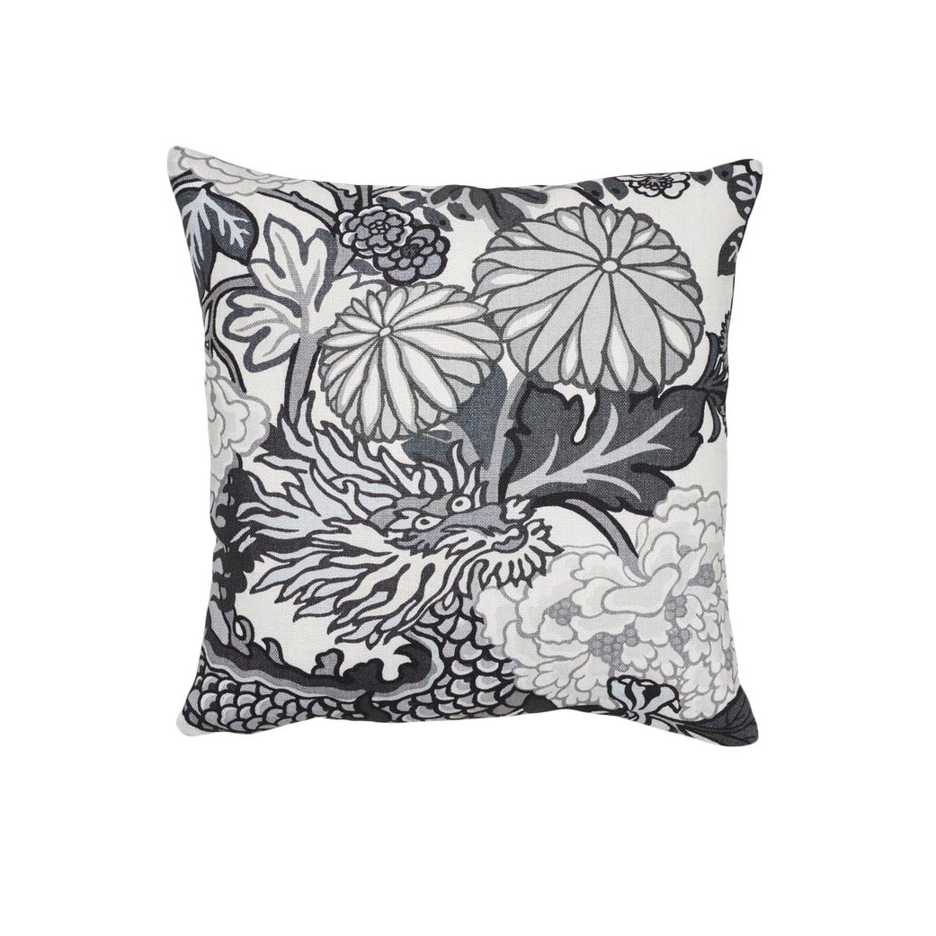 Schumacher Chiang Mai Dragon Pillow In Smoke Chairish