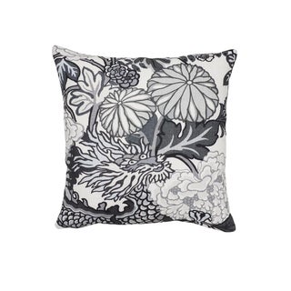 Schumacher Chiang Mai Dragon Pillow in Smoke For Sale